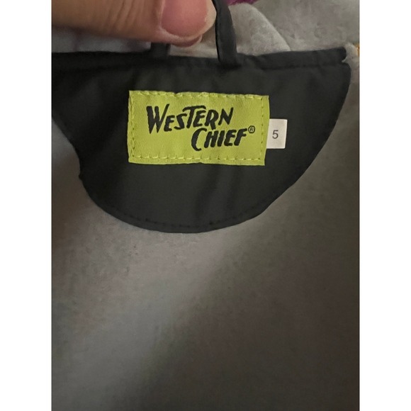 Western Chief Boys Black Gray Batman Hooded Rain Coat Sz 5 - Picture 3 of 4